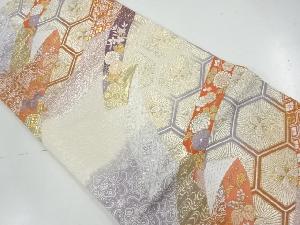 熨斗に菊桐・古典柄模様織出し袋帯